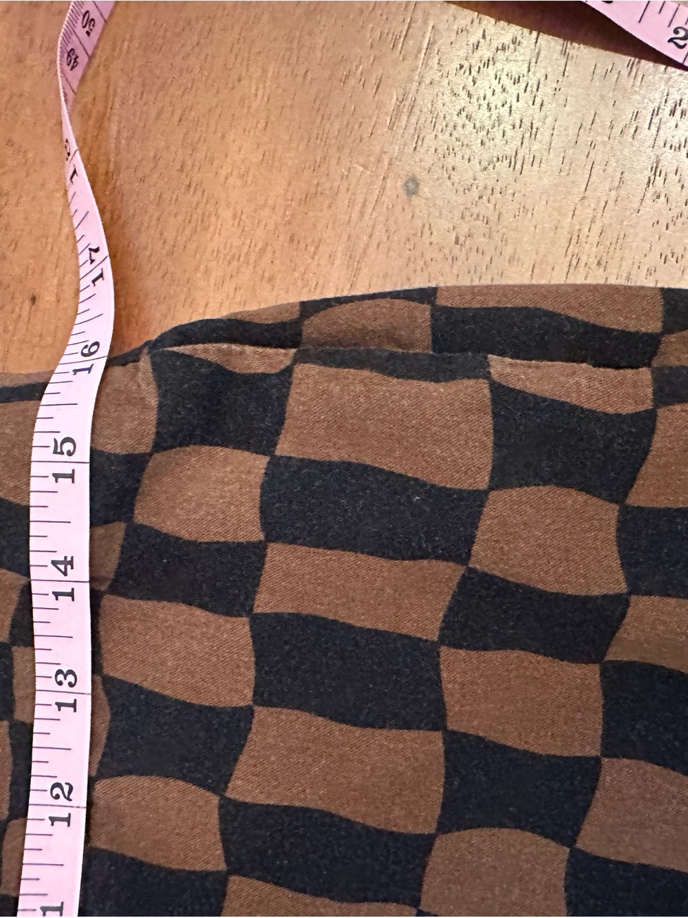 Old Navy Playa wide leg high rise elastic waist brown Checker Pants Large - Picture 8 of 9